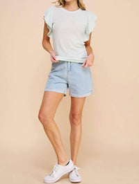 If She Loves - Sparkly Ruffle Sleeve Irvin Blouse