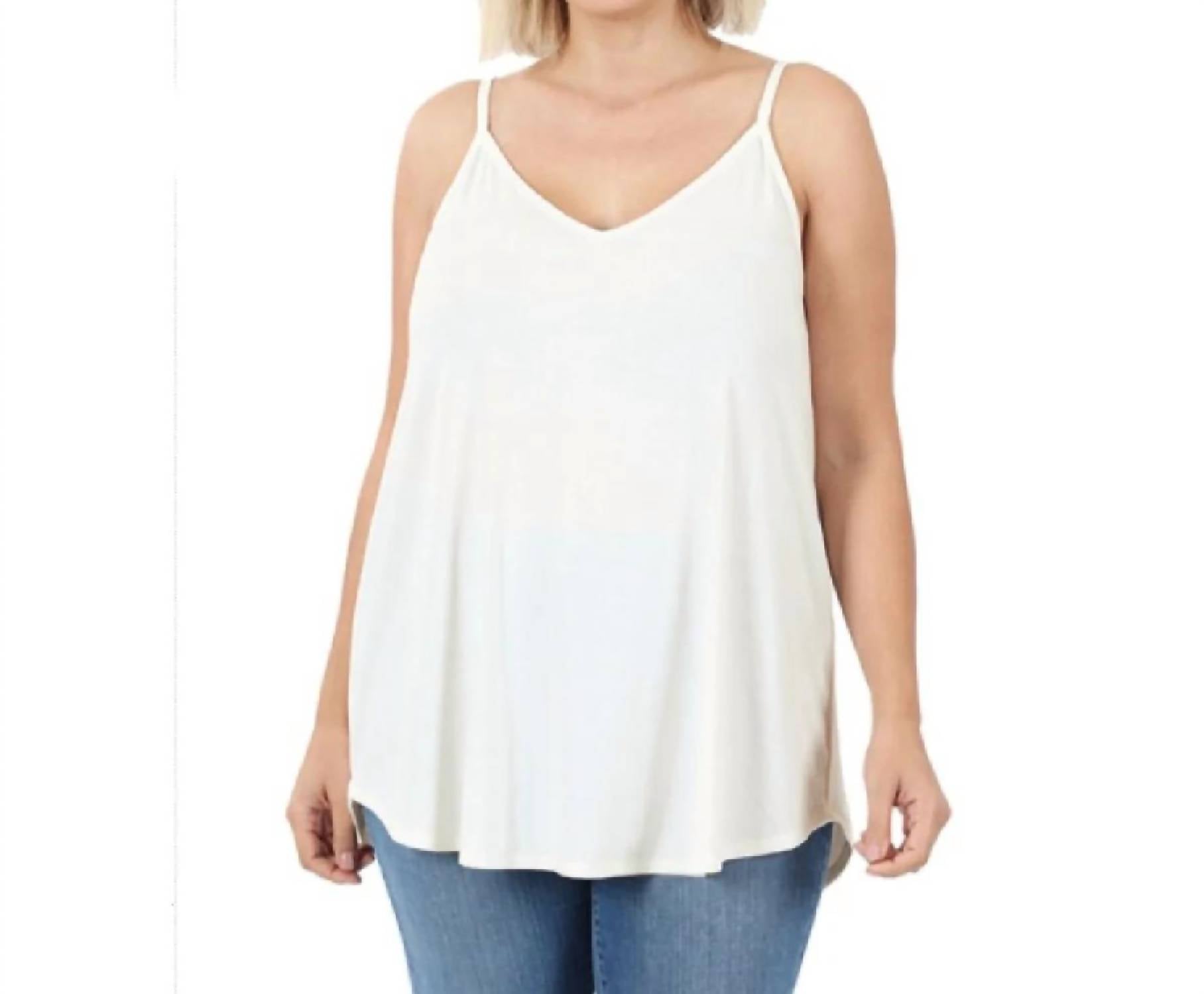 Zenana - Reversible Spaghetti Strap Tank Top - Plus
