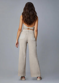 DL1961 - Women's Hepburn Wide Leg Jeans in moonstone - women's jeans - detail view