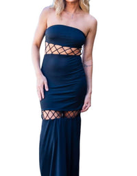 Runaway The Label - Ravenna Black Cross Detail Maxi