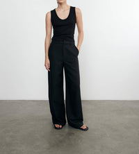 Enza Costa - SUPIMA BABY RIB CROPPED FITTTED U TANK