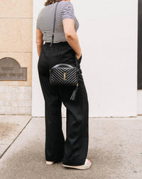 STEVE MADDEN Linen Blend Straight Leg Pants in black - women's pants - view 6