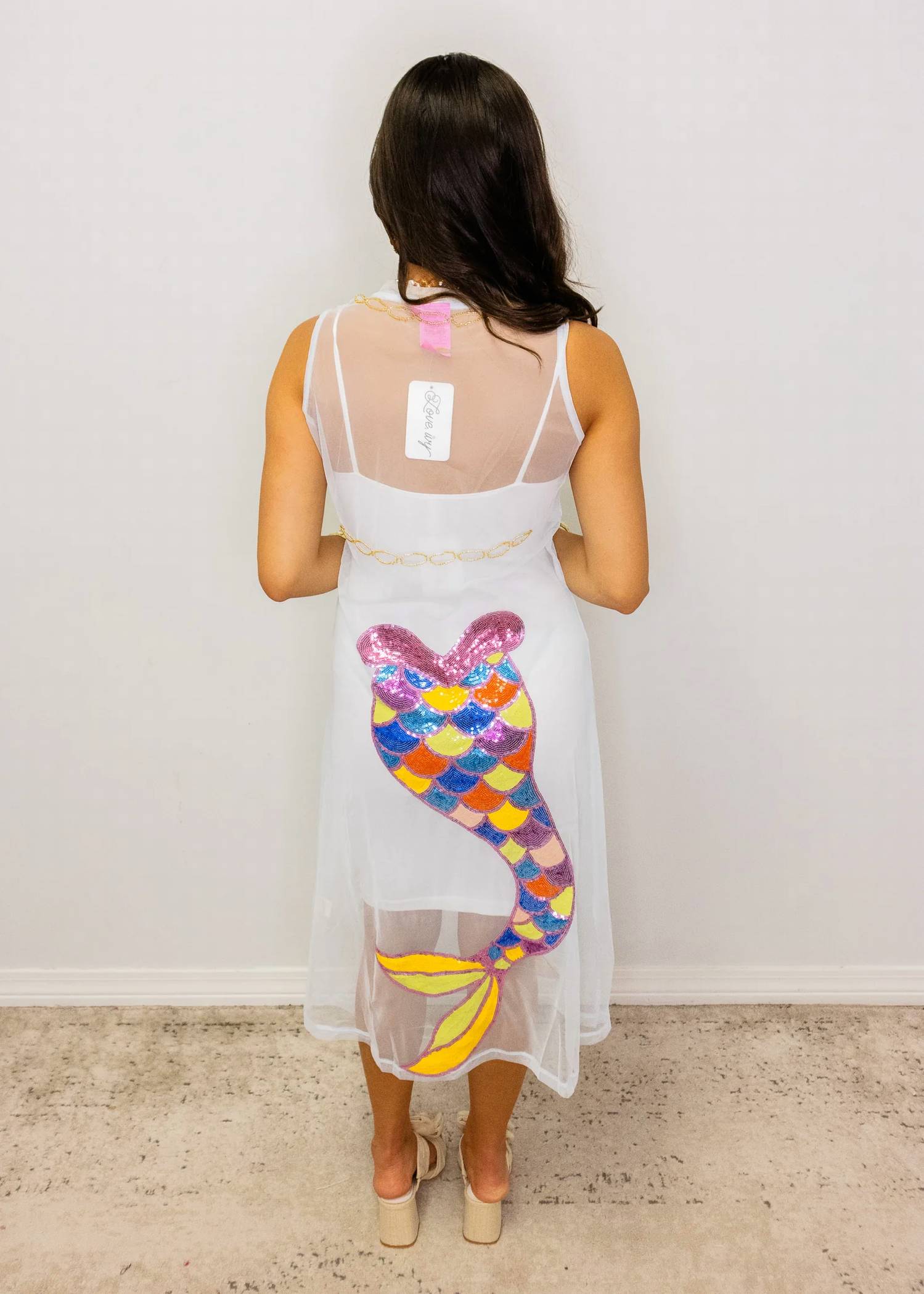 Queen Of Sparkles - Sheer Mermaid Midi Coverup