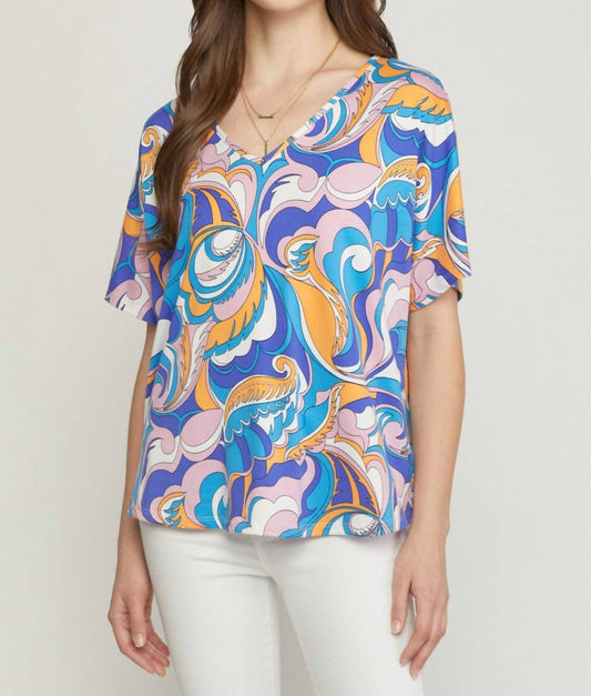 Entro - Abstract V-Neck Top