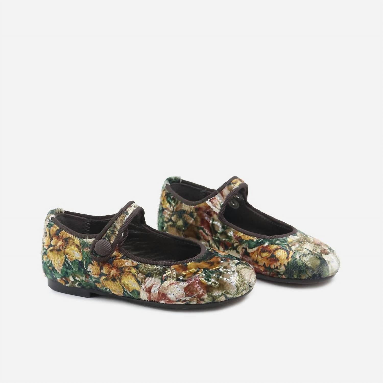 Papanatas - Girls Floral Mary Jane Shoes