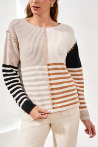 Tribal - Textured Boat Neck Sweater