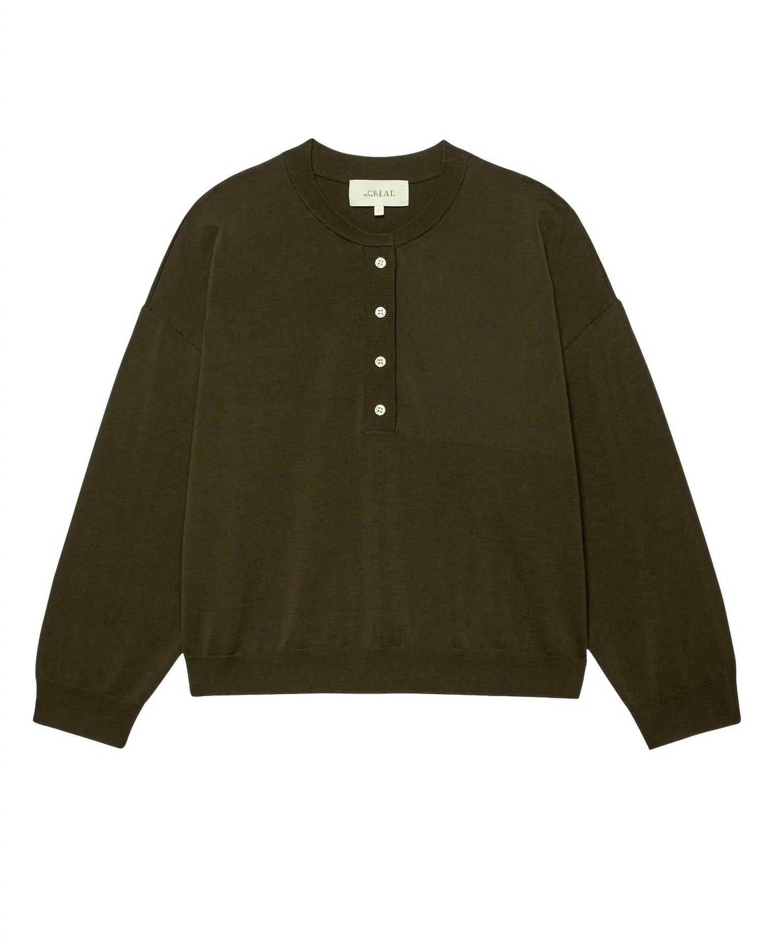The Great. - Henley Long Sleeve Sweater
