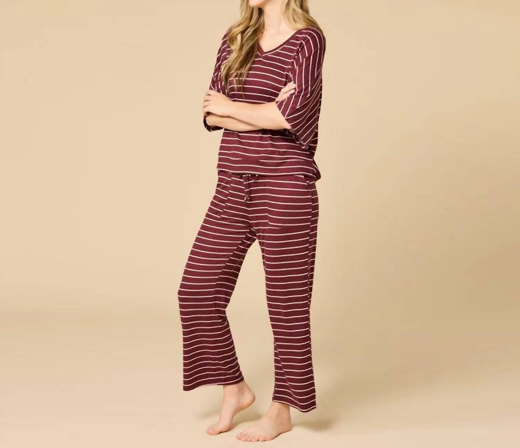 Softies - Dream Jersey Relaxed V-neck With Capri Lounge Set