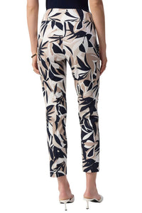 Joseph Ribkoff Tropical Print Slim Fit Pants in vanilla multi 1 - women's pants - detail view