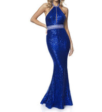 Blush Prom - Stretch Sequin Halter Prom Dress