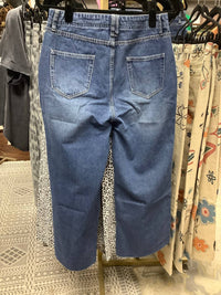 ee:some Women's Straight Leg Raw Hem Jeans in blue - women's pants - alternate view