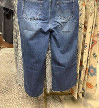 ee:some Women's Straight Leg Raw Hem Jeans in blue - women's pants - detail view
