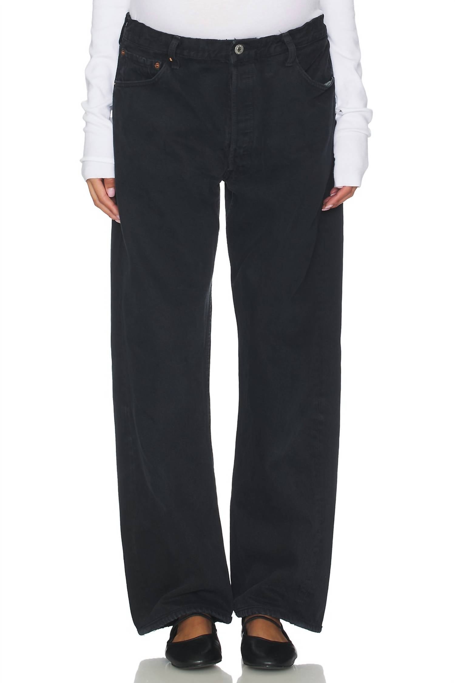 Aligrace - Vintage Maternity Baggy Jeans