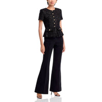 Self-Portrait - Bouclé Metallic Tinsel Jumpsuit