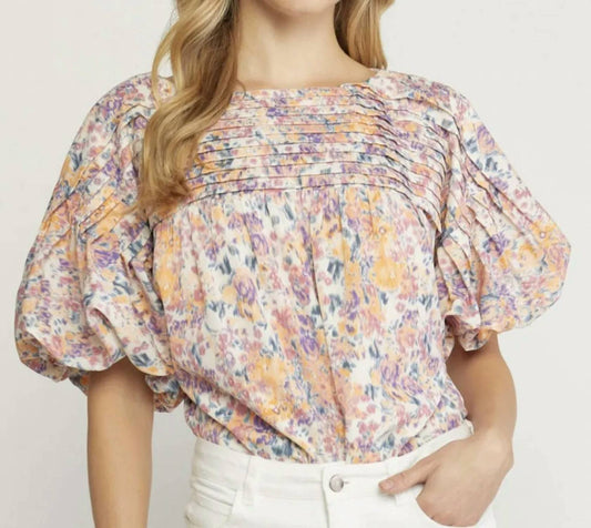 Entro - Floral Pleated Bodysuit