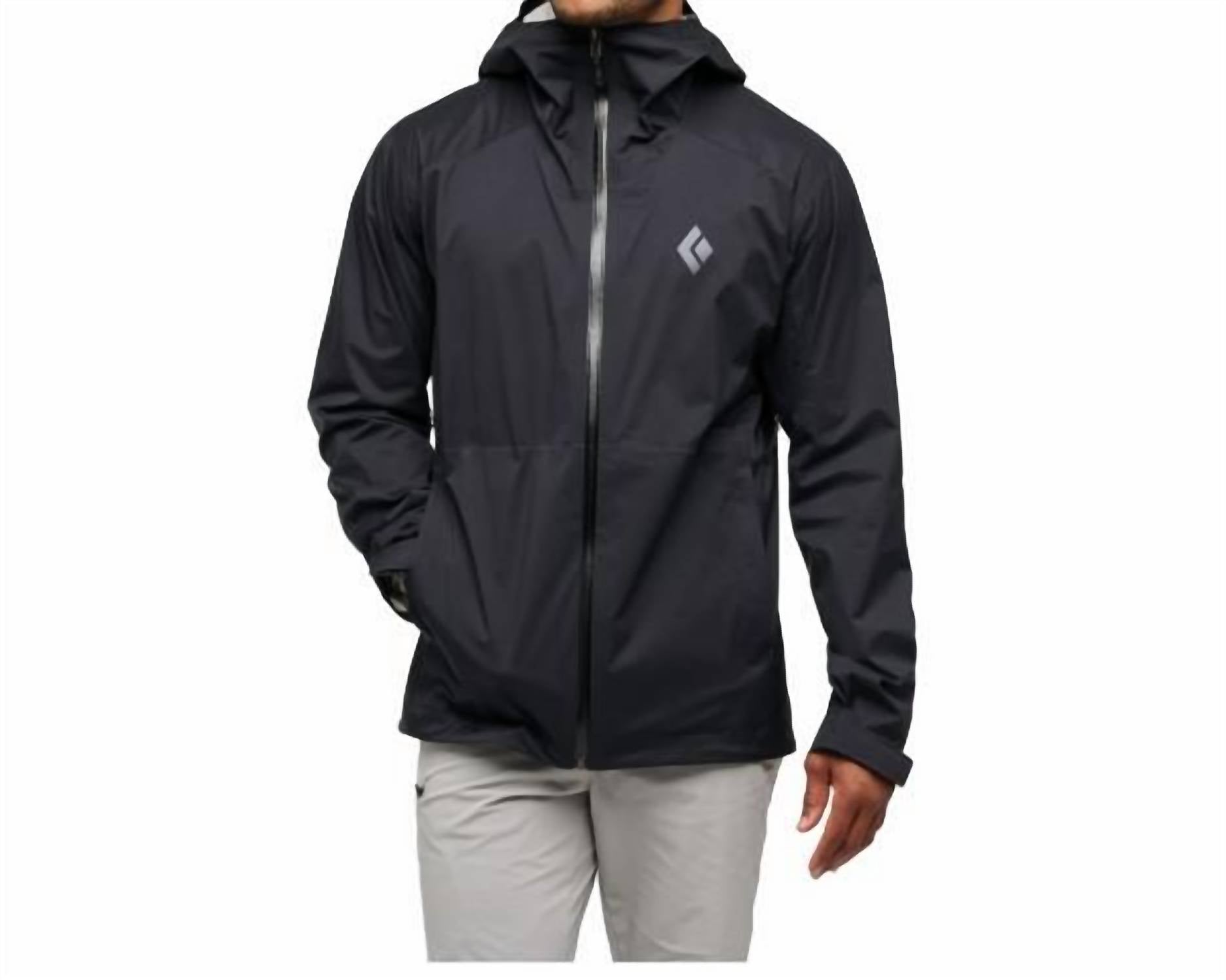 Black Diamond Men's Stormline Stretch Rain Shell Windbreaker in black - men's jacket