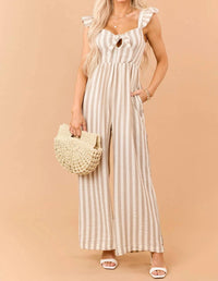 Doe And Rae - Berkley Striped Wide Leg Jumpsuit