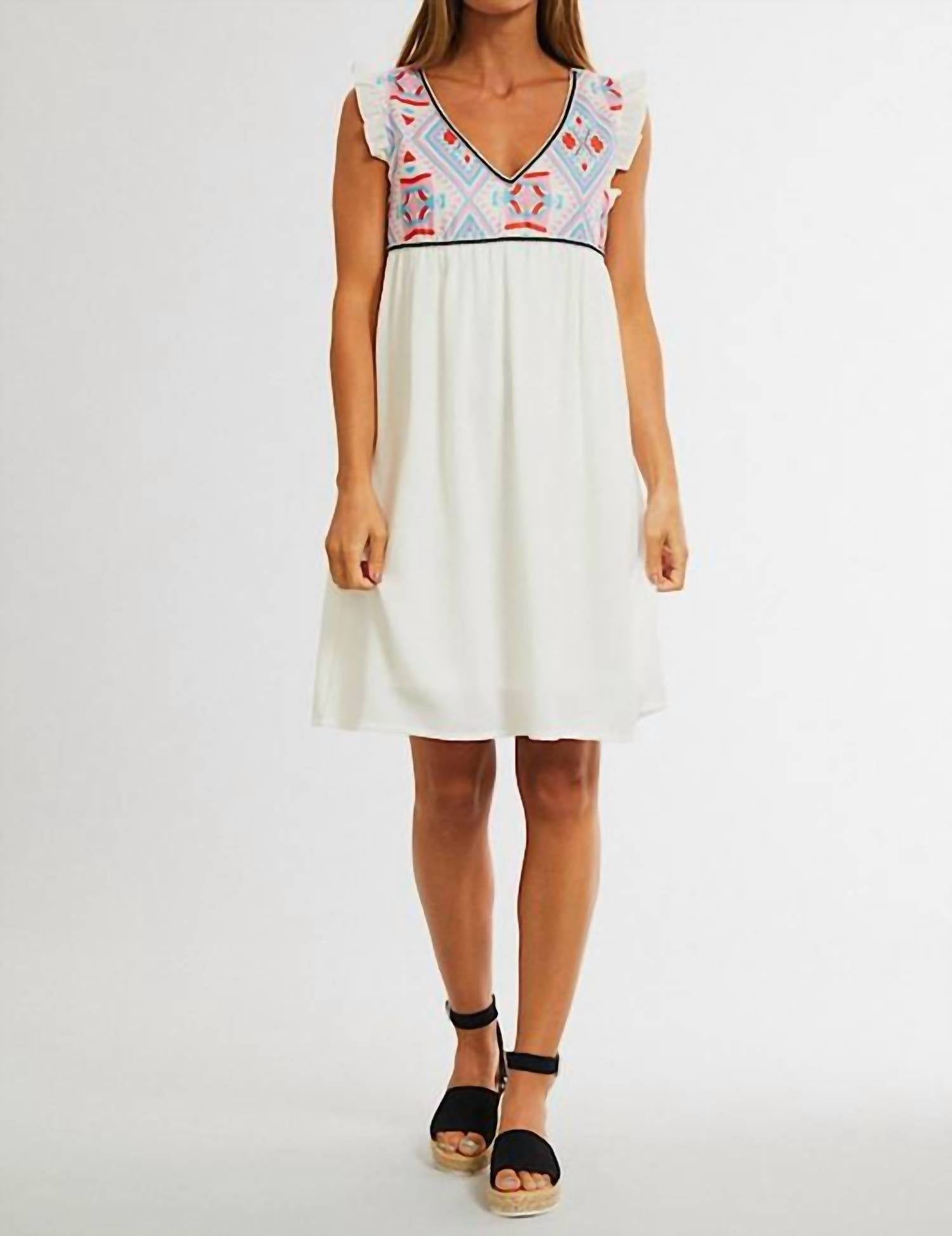 Miss Sparkling - Embroidered Detail Mini Dress