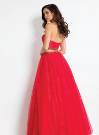 Rachel Allan - Strapless Two-piece Embroidered Mikado Gown