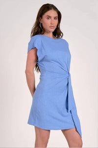 Elan - Short Sleeve Side Tie Waist Dress