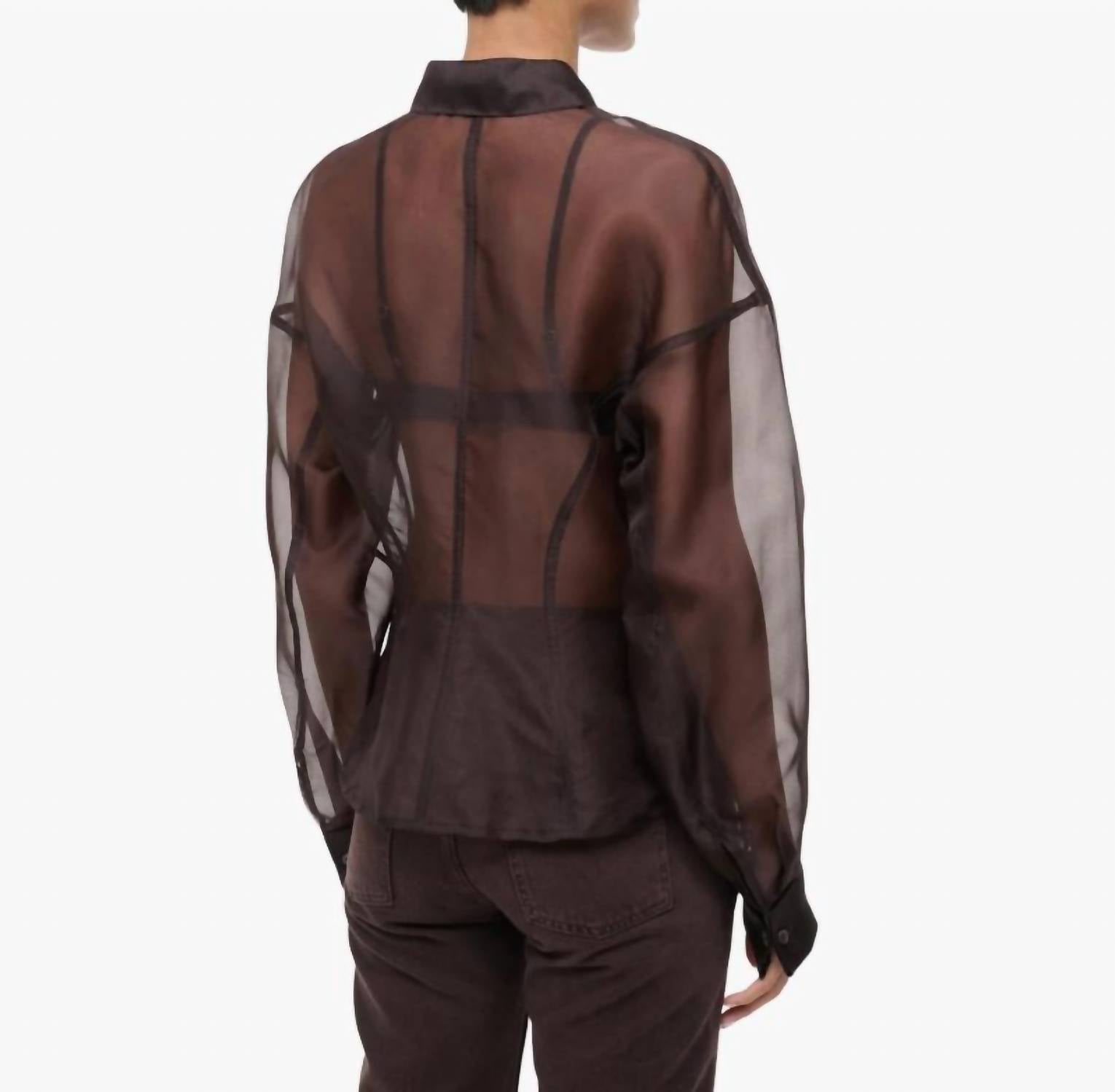 Staud - Aida Sheer Silk Organza Top