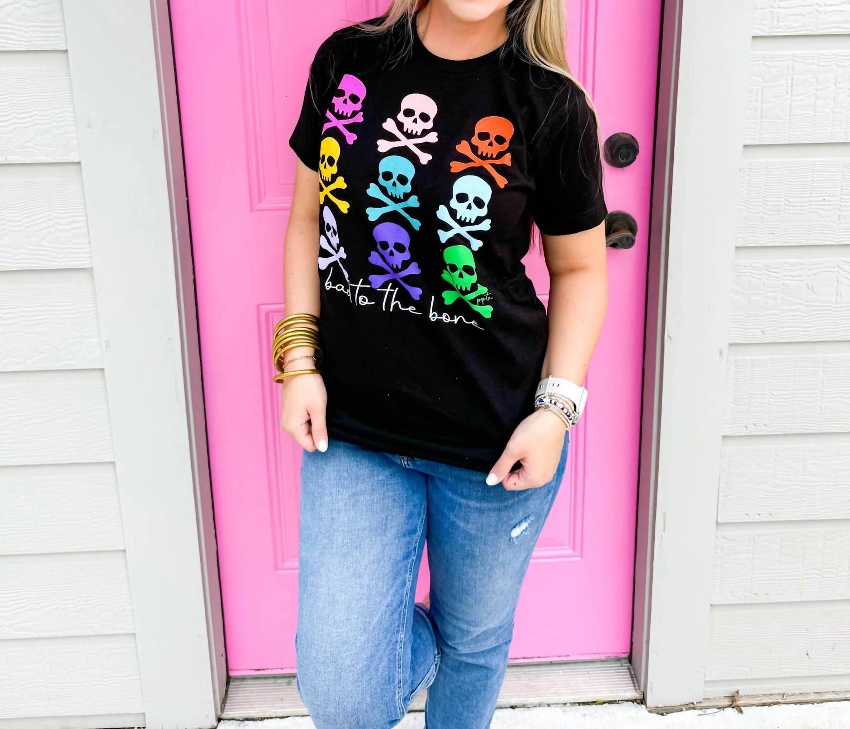 Prickly Pear Tx - Colorful Bad to the Bone Tee
