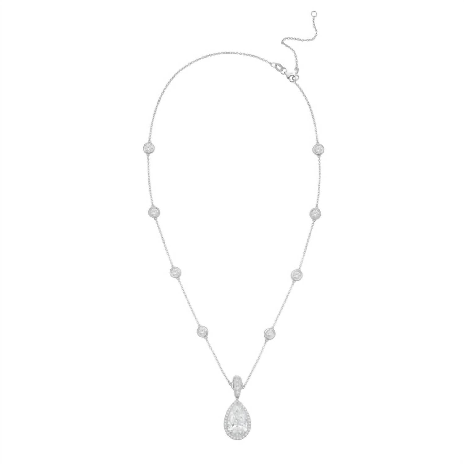 Diana M Jewels - Women's Pear & Round Lab-Grown Diamond Pendant Necklace (15.00 Ct) - Grand