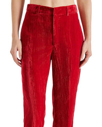 STEVE MADDEN Mercer Crushed Velvet Pants in red - women's pants - detail view