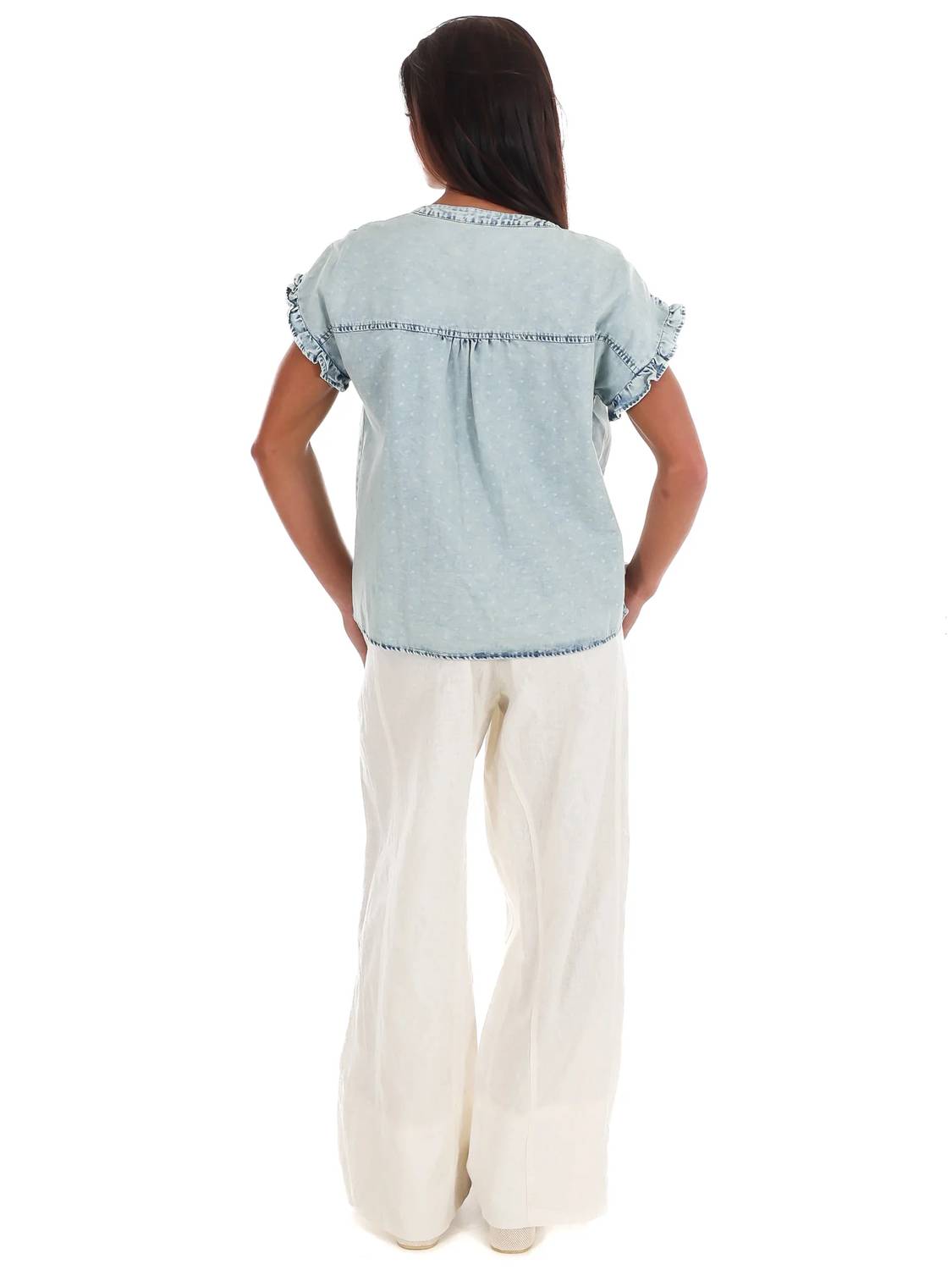 Sunday Edition - Soft Skies Ruffle Top