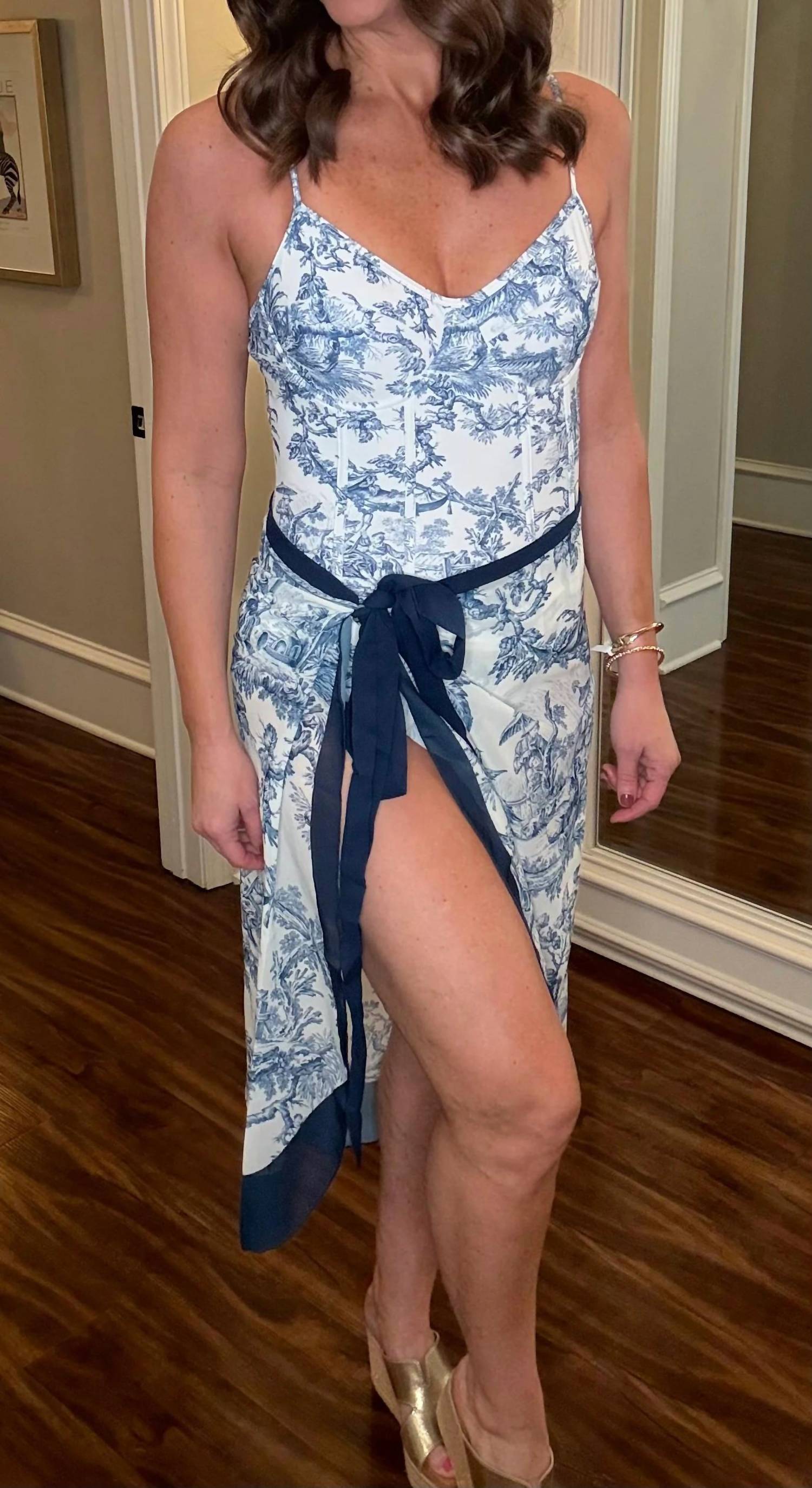 Sweet Karma - Toile Print Swimsuit With Cover Up