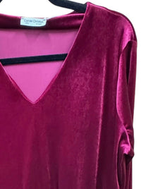 Carole Christian Women's Velvet Tier Dress in burgundy - women's dress - detail view