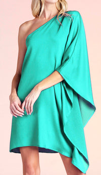 Tyche - Hammer Satin One Sleeve Dress