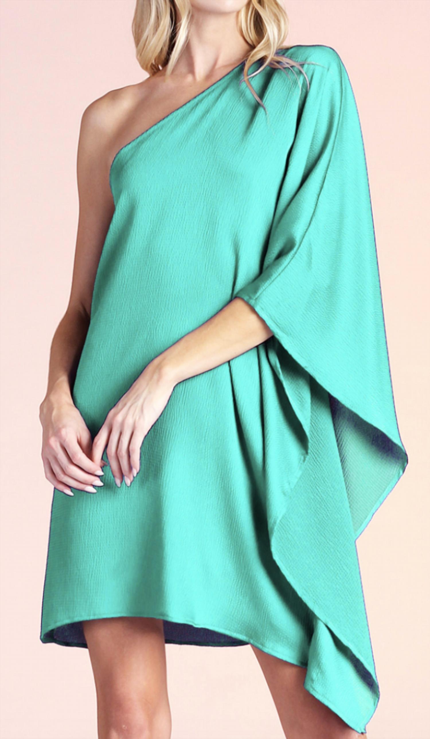 Tyche - Hammer Satin One Sleeve Dress