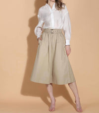 Jessie Liu - Contrast Cuff Trim Voile Button Down Shirt