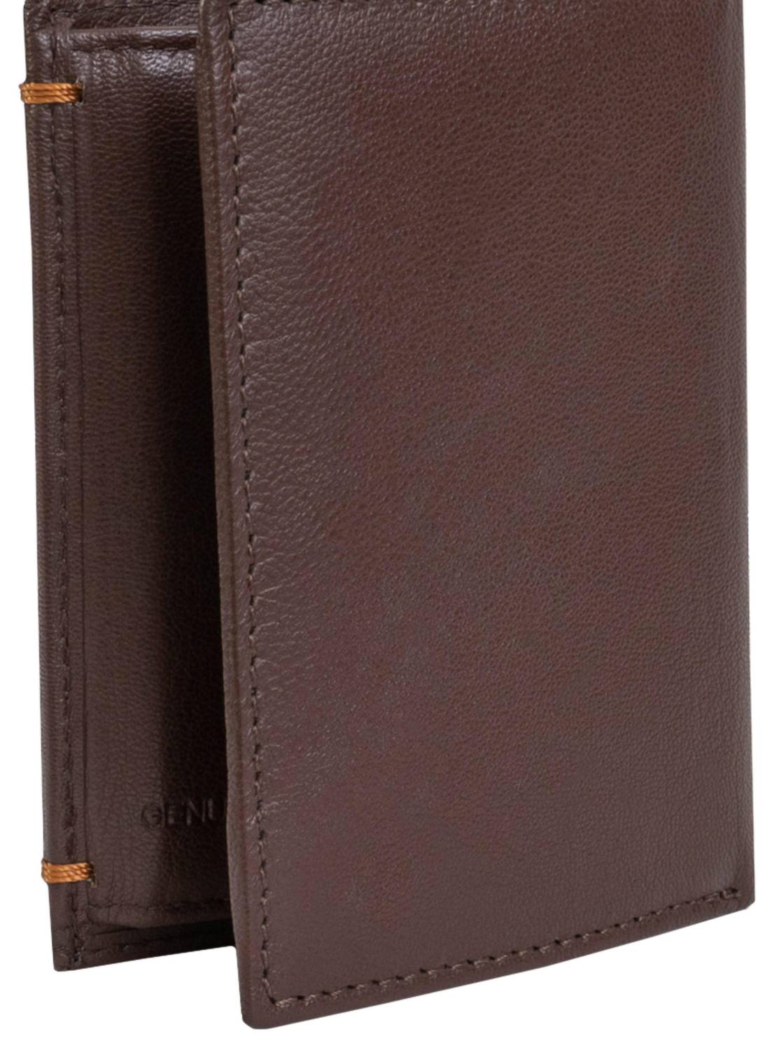 Jack Abrahams - Men's Goat Nappa Leather Bi-fold Wallet With Zipper Pocket