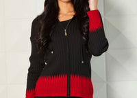 Angel Apparel - Zip Hoodie Ribbed Cardigan