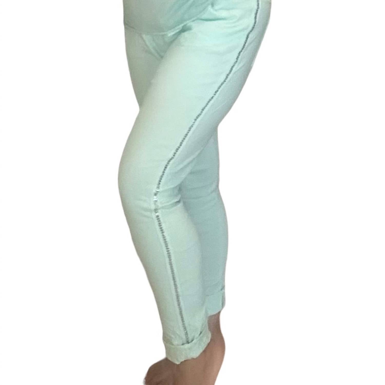 Made In Italy - Argento Side Studded Magic Pants