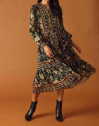 Flying Tomato - Printed Woven Midi Dress