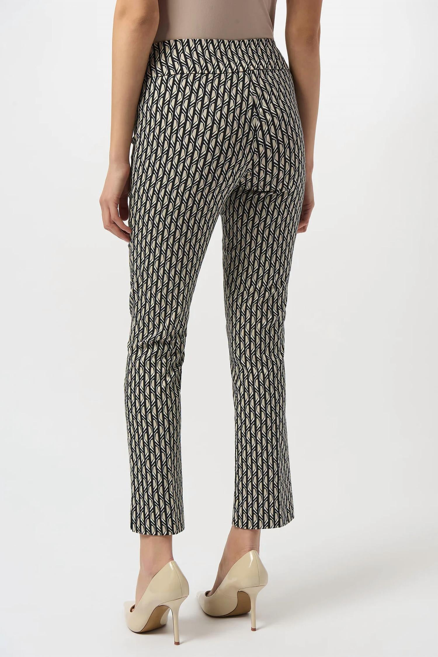 Joseph Ribkoff - Geometric Print Pull-on Straight Leg Pants