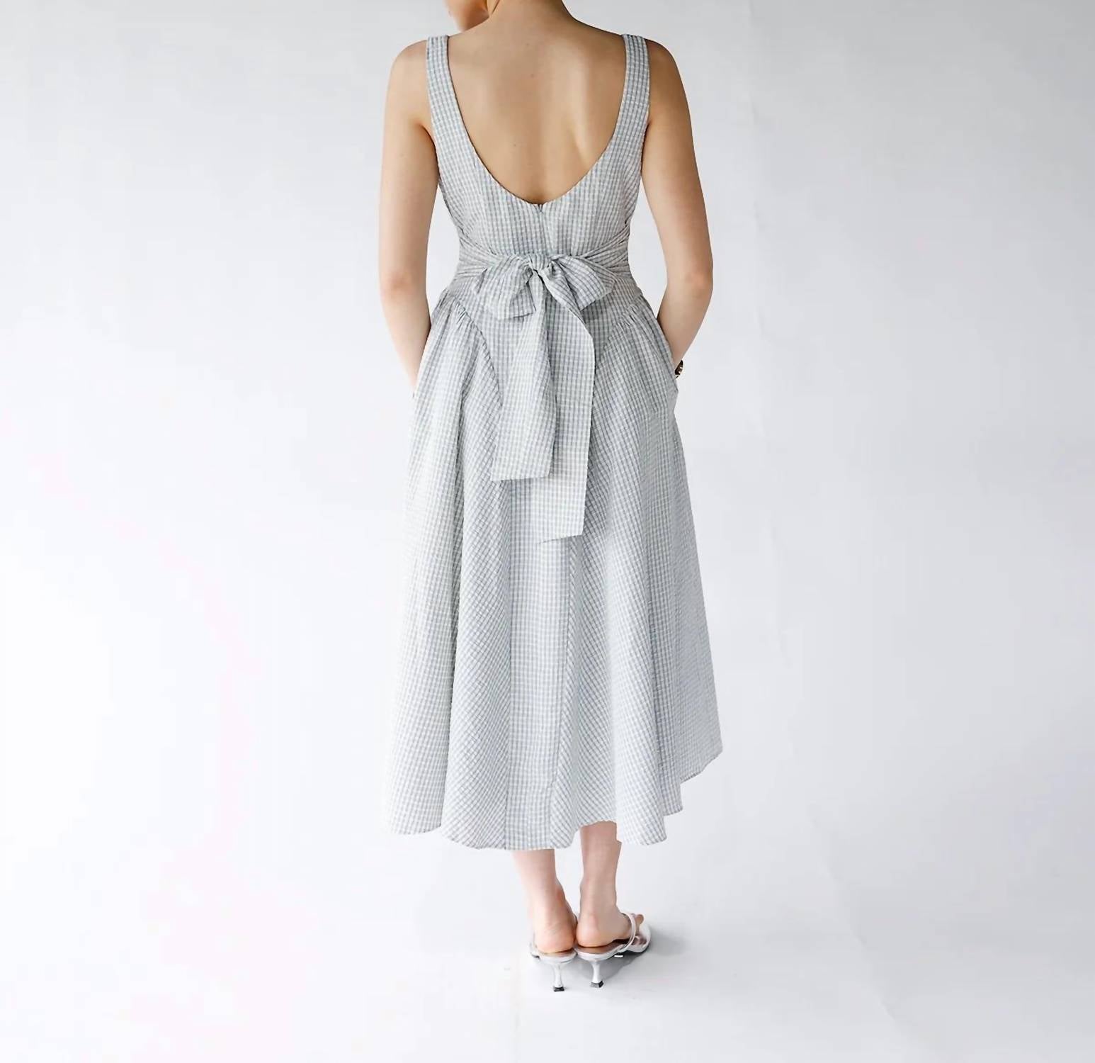 Astr - Yinya Plaid Bow-back Midi Dress