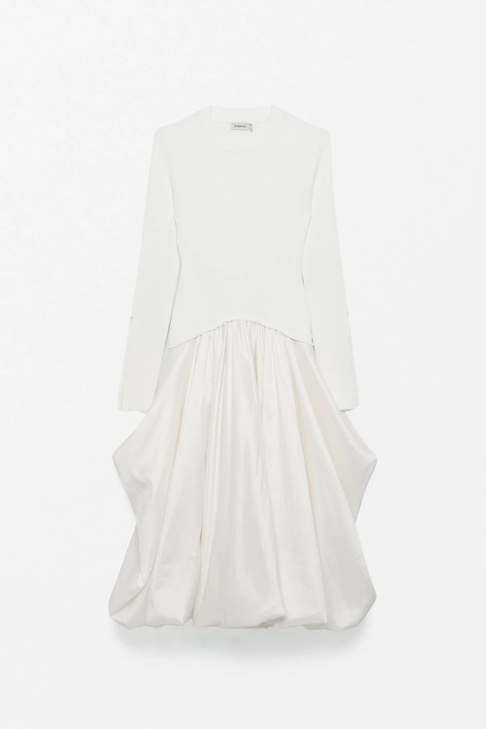 SIMKHAI Kenlie Taffeta Knit Midi Dress in ivory - women's dress - view 6