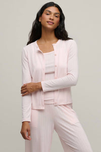Barefoot Dreams - Pointelle Rib Cardigan With Scallop Trim