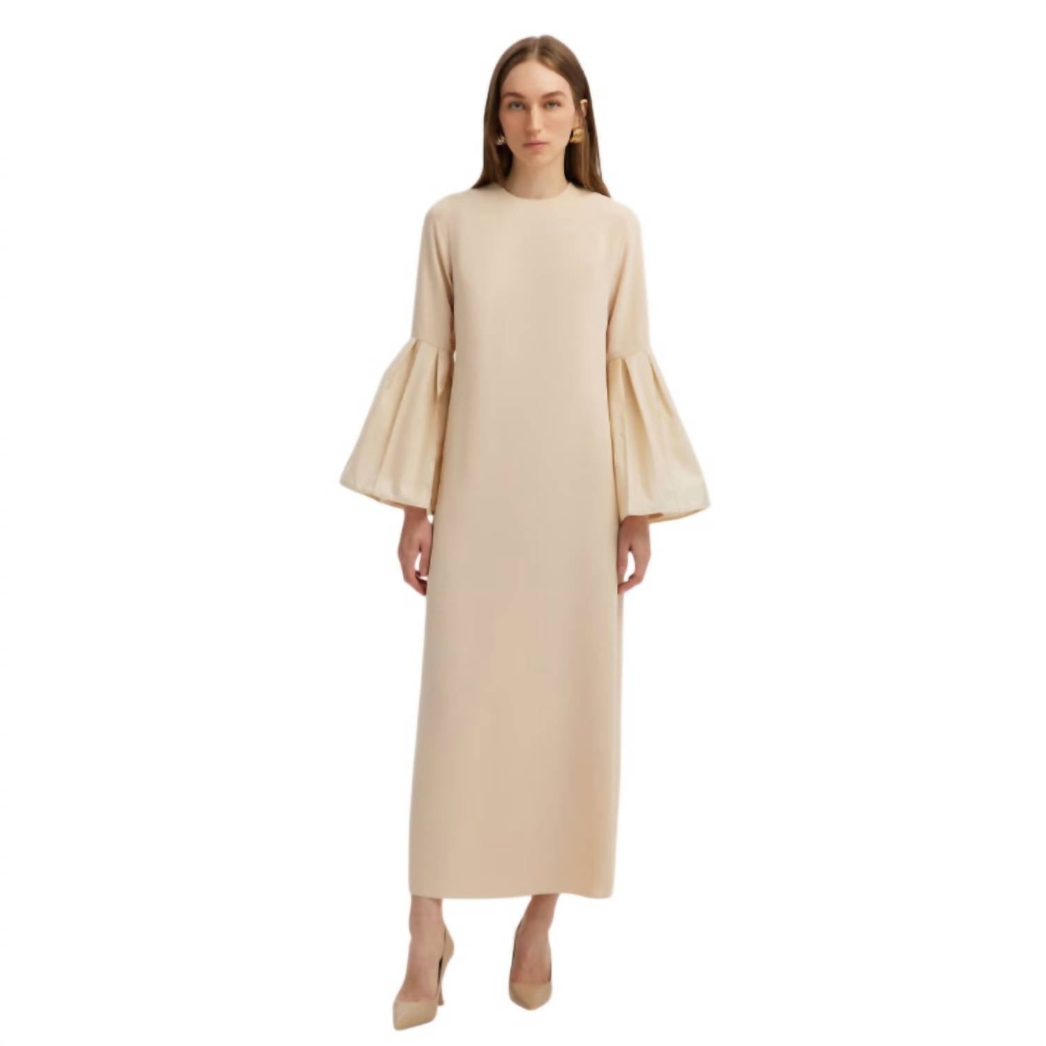 Touche Prive - Taffeta Sleeve Detailed Maxi Dress