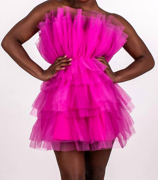 Klesis - Strapless Tiered Tulle Dress