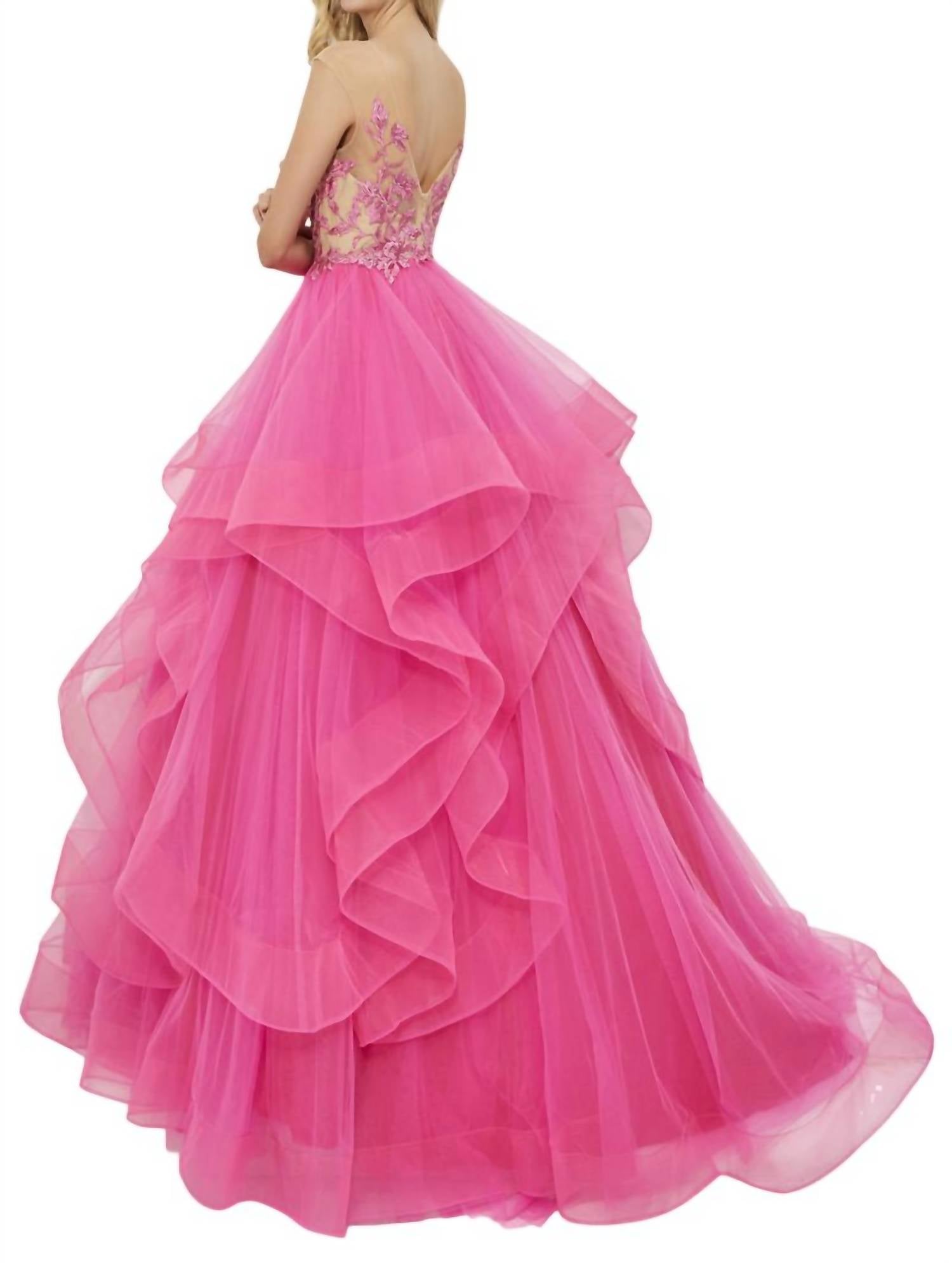 Angela & Alison - Plunging V-Neck Prom Dress