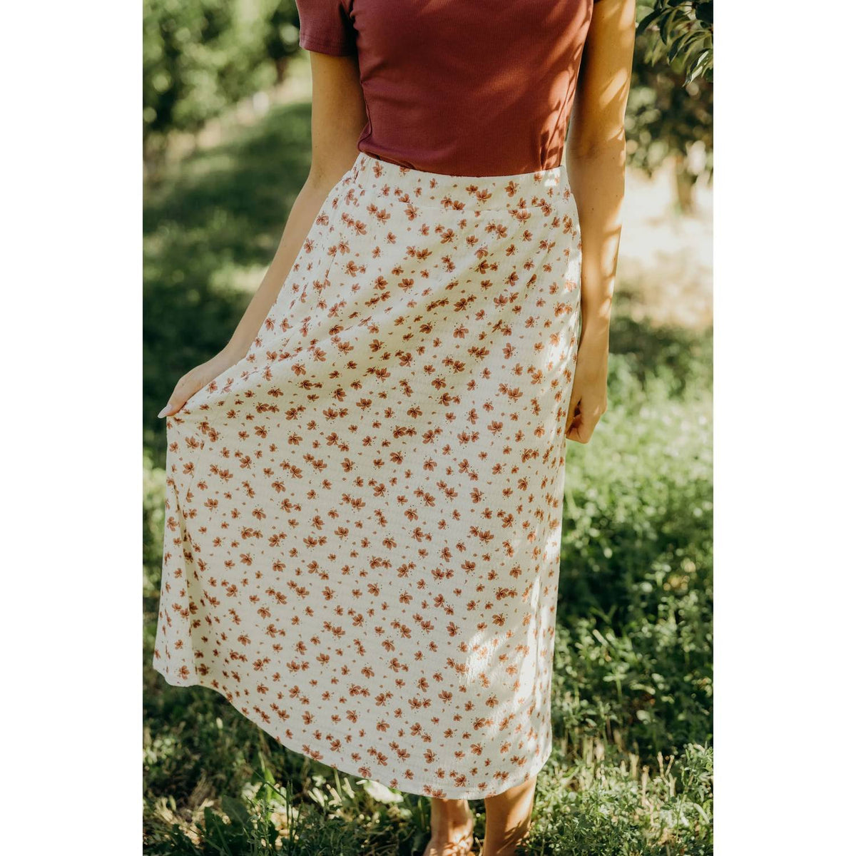 Mikarose - Meadow Textured Midi Skirt