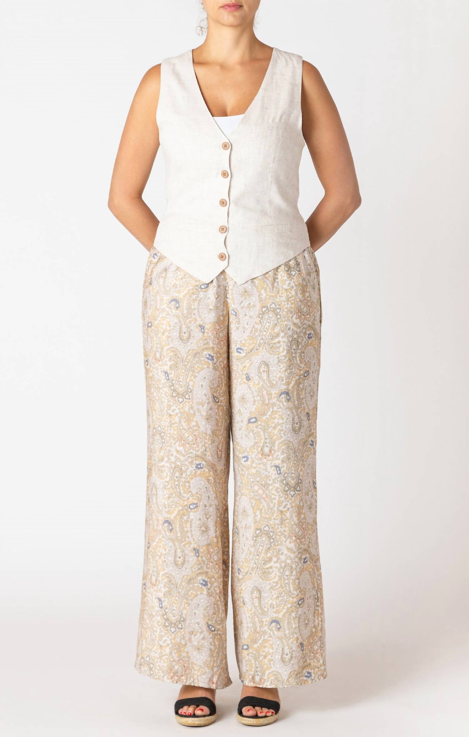 Dex - Spring Paisley Wide Leg Flowy Pants