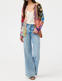 Johnny Was THE AUDREY SHIRT in magnolia patchwork - women's blouse - view 5