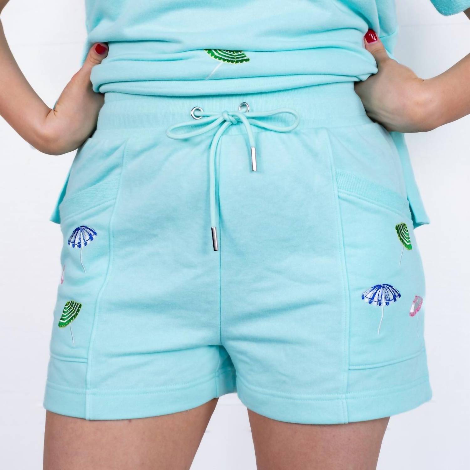 The Royal Standard Monterosso Breathable Shorts in capri blue - women's shorts
