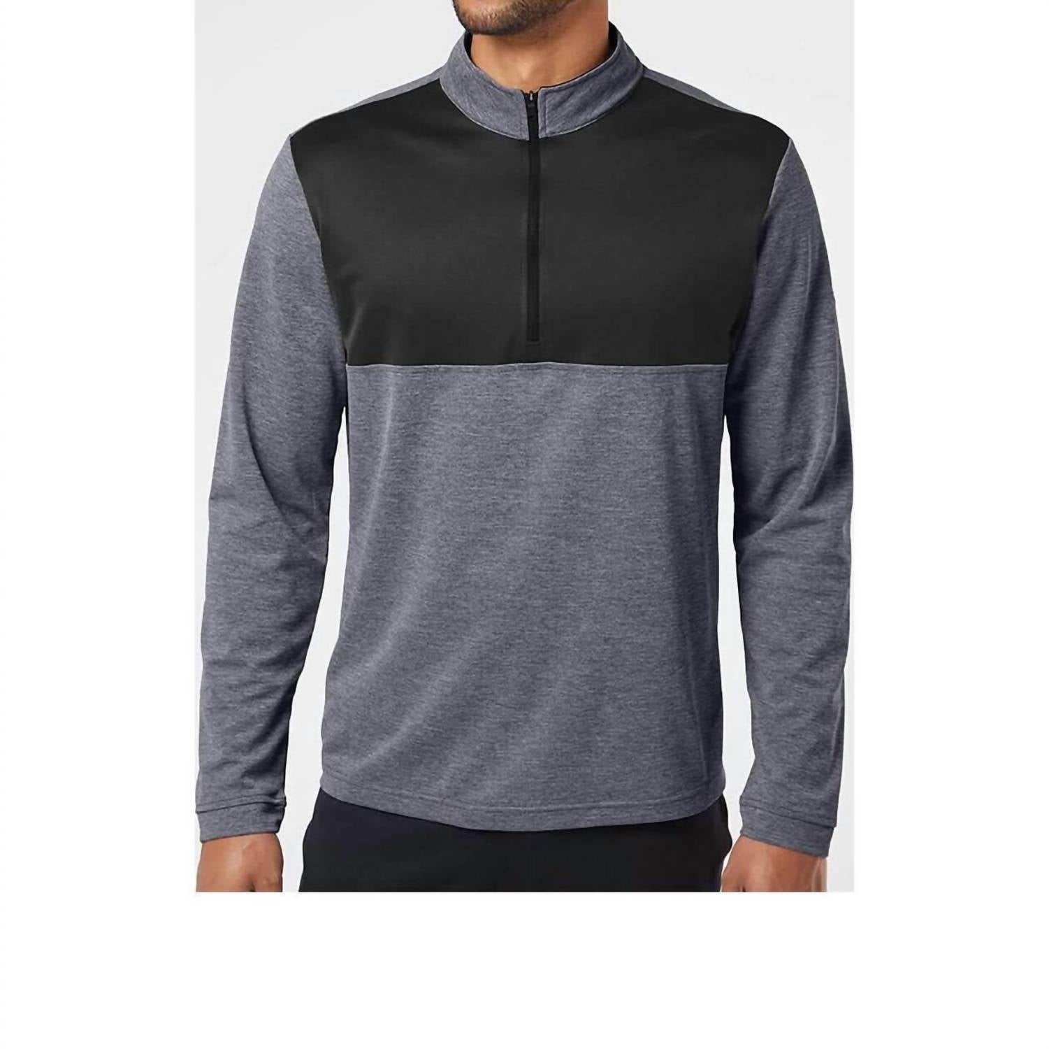adidas Lightweight Quarter-zip Sweater in black carbon - men's sweater